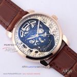 Perfect Replica Vacheron Constantin Traditionnelle Skeleton Skull Dial Rose Gold Case 42mm Watch